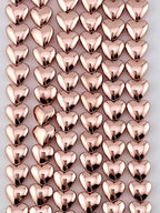 3x5x6mm Hematite Puffy Heart Rose Gold