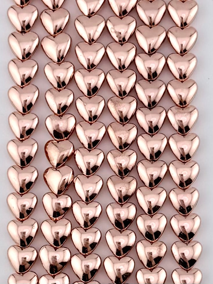 3x5x6mm Hematite Puffy Heart Rose Gold