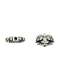 8x12mm Lotus Spacer Bead Rhodium
