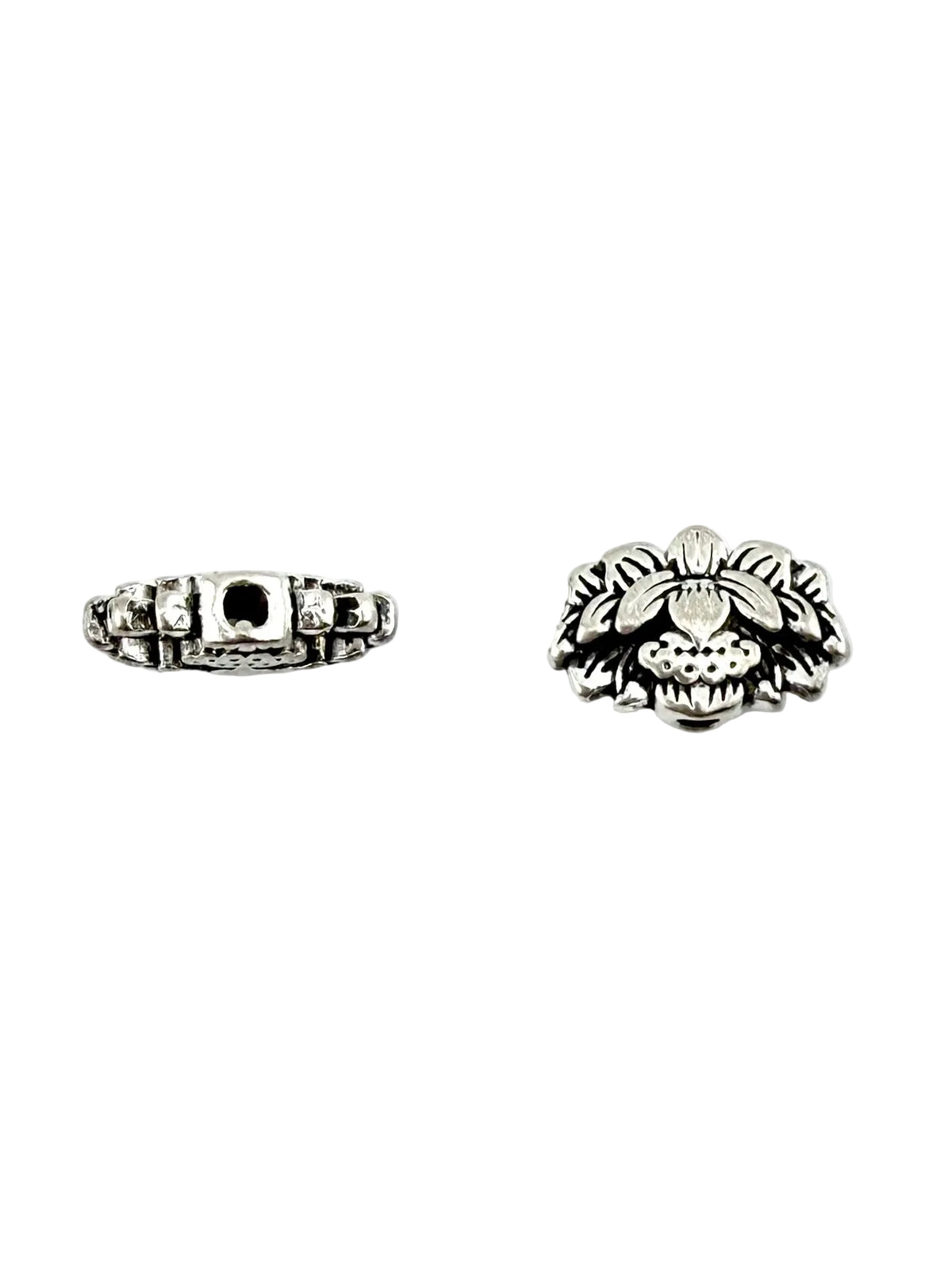8x12mm Lotus Spacer Bead Rhodium