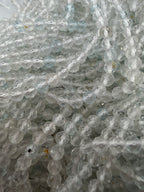 3mm Faceted Clear Topaz Beads