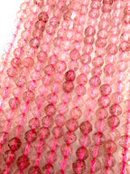 3.5mm Faceted Strawberry Quartz Beads