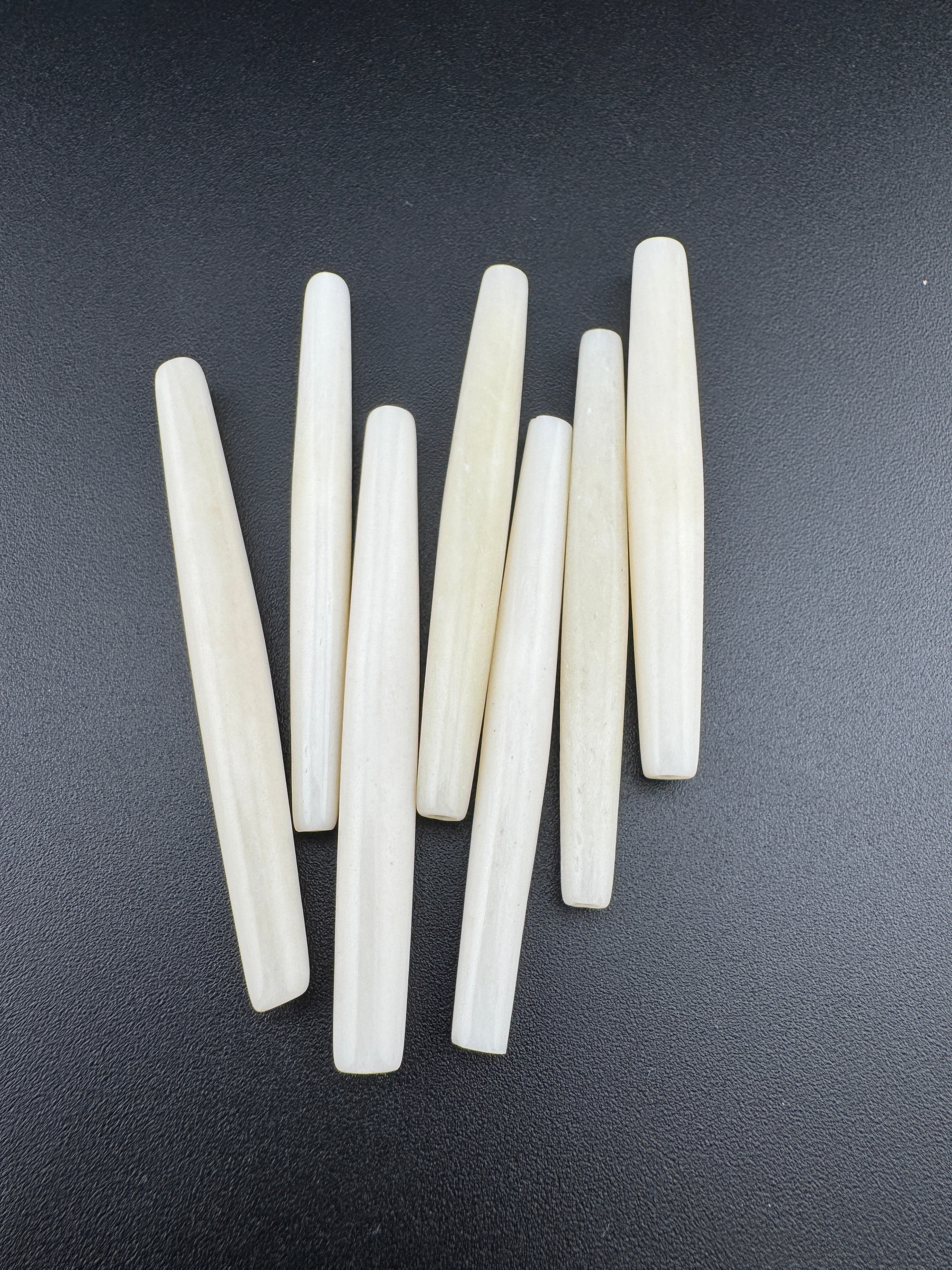 Ivory Buffalo Bone Pipe, Standard thickness  0.5–4inch Carved Bone Pieces for Jewelry & Crafts