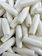 Ivory Buffalo Bone Pipe, Thin,  0.5–2.5inch Carved Bone Pieces for Jewelry & Crafts