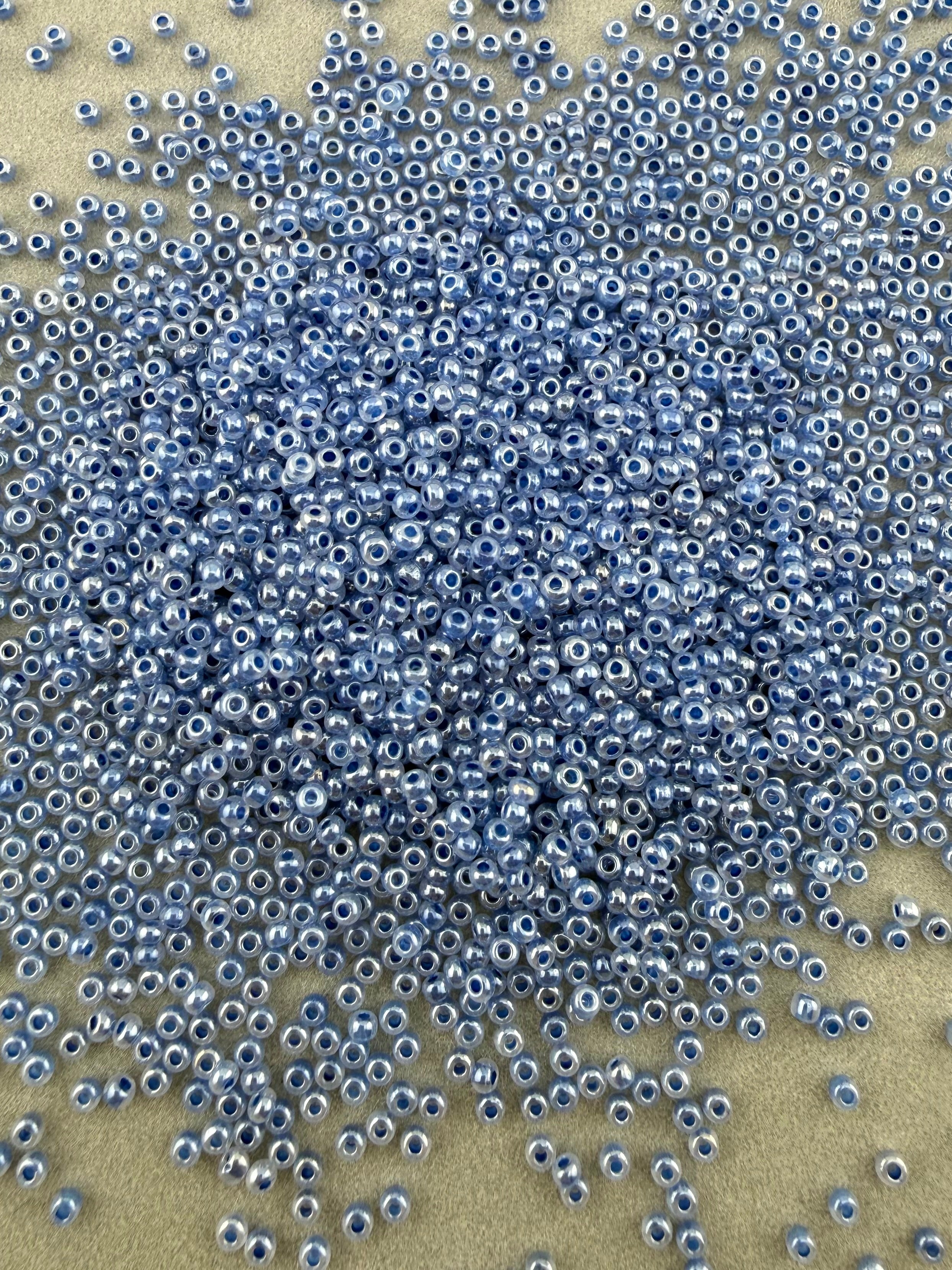 Mino Seed Beads 11/0 Crystal Luster Blue Color Lined