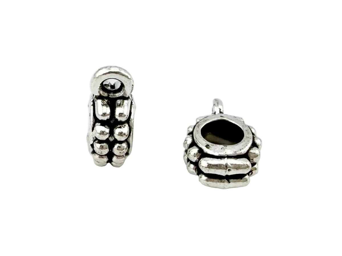 5x8mm Hanger/Spacer Bead Rhodium
