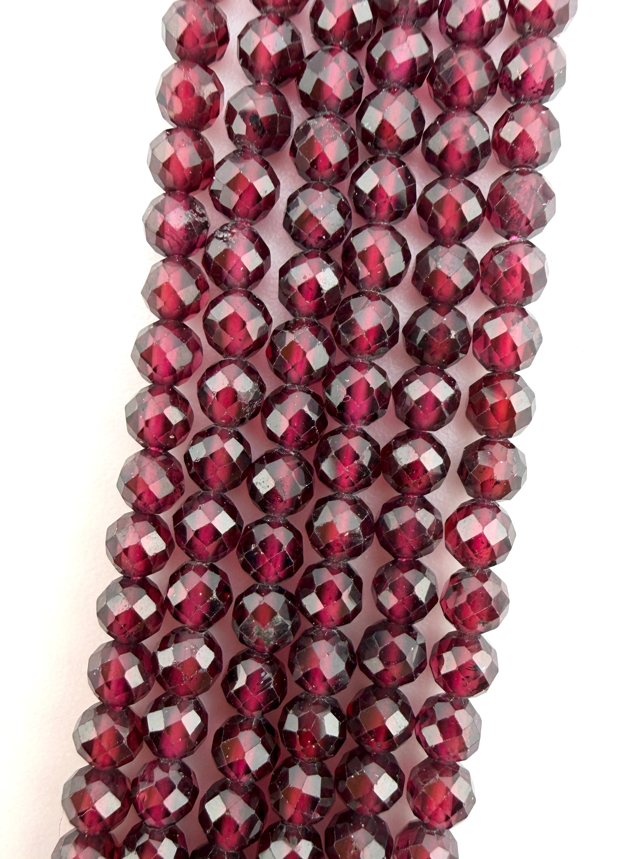 3mm Faceted Garnet Beads
