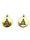 19mm Buddah Coin Charm Antique Gold