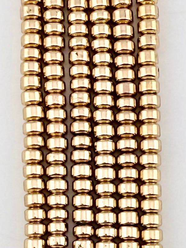 2.5x4mm Hematite Heishi Beads Gold