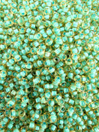Mino Seed Beads 11/0 Amber Mint Color Lined