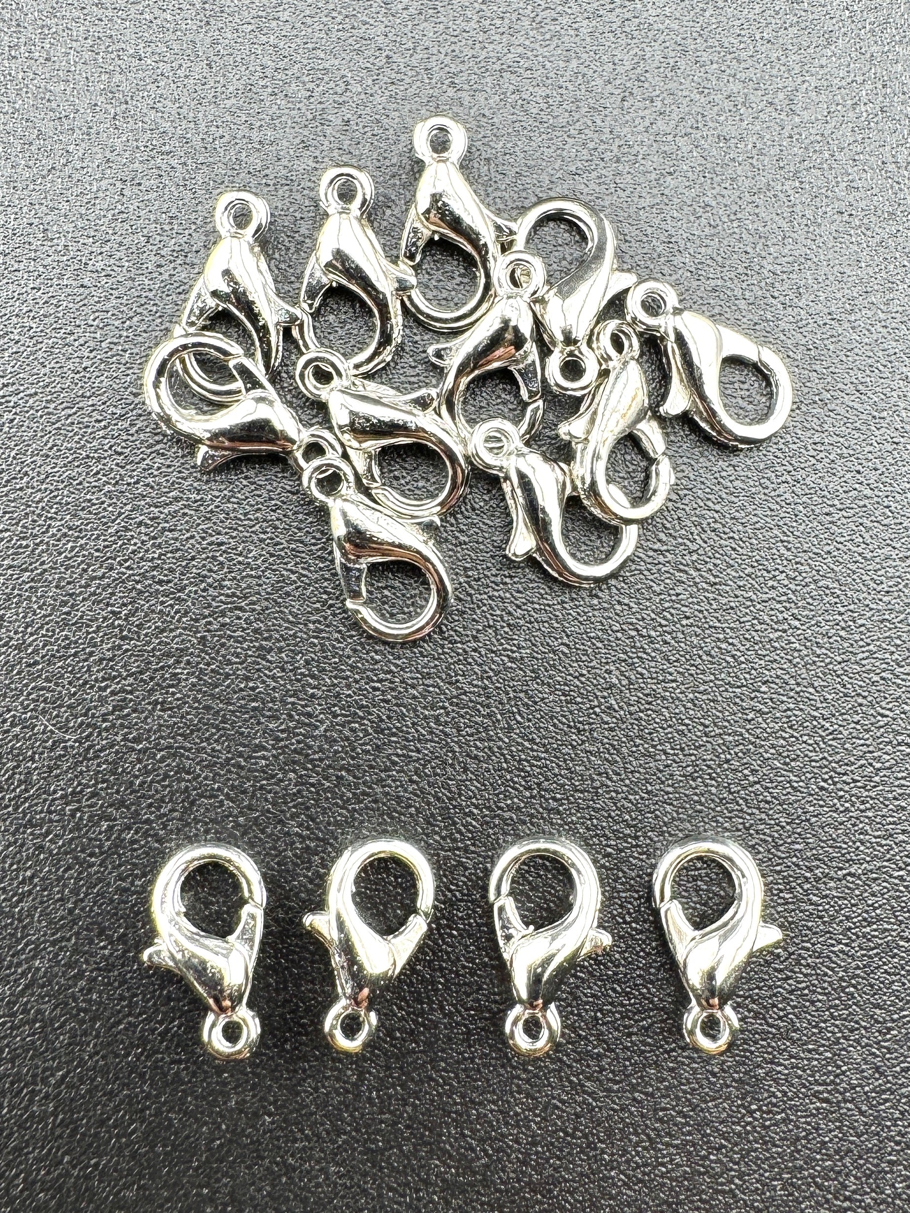 Base Metal 10 mm Lobster Clasp Silver, Gold, Rhodium