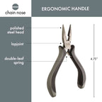 Ergonomic Chain Nose Lap Joint Pliers – 4.75″ Comfort Grip Jewelry Making Tool