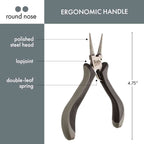 Ergonomic Round Nose Lap Joint Pliers – Precision Loop-Forming Tool for Jewelry Making & Wire Wrapping