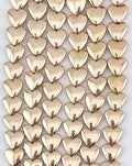 3x7x8mm Hematite Puffy Heart Gold