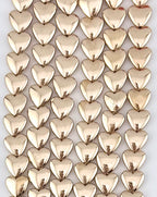 3x7x8mm Hematite Puffy Heart Gold