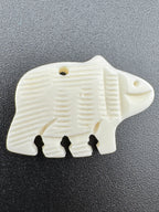 23mm Bone Bear Pendant – Hand Carved Bone, Tribal & Indigenous Style