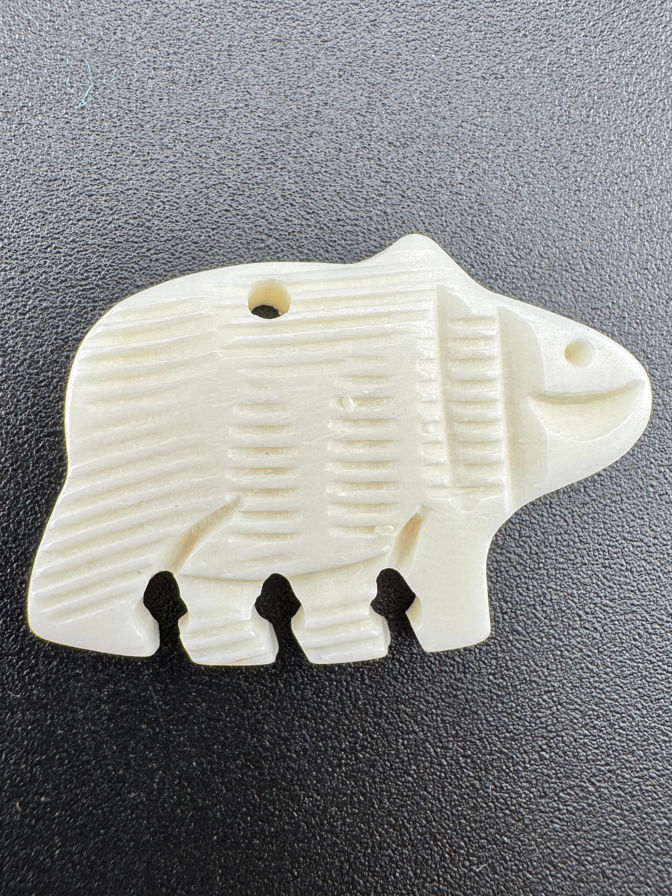 23mm Bone Bear Pendant – Hand Carved Bone, Tribal & Indigenous Style