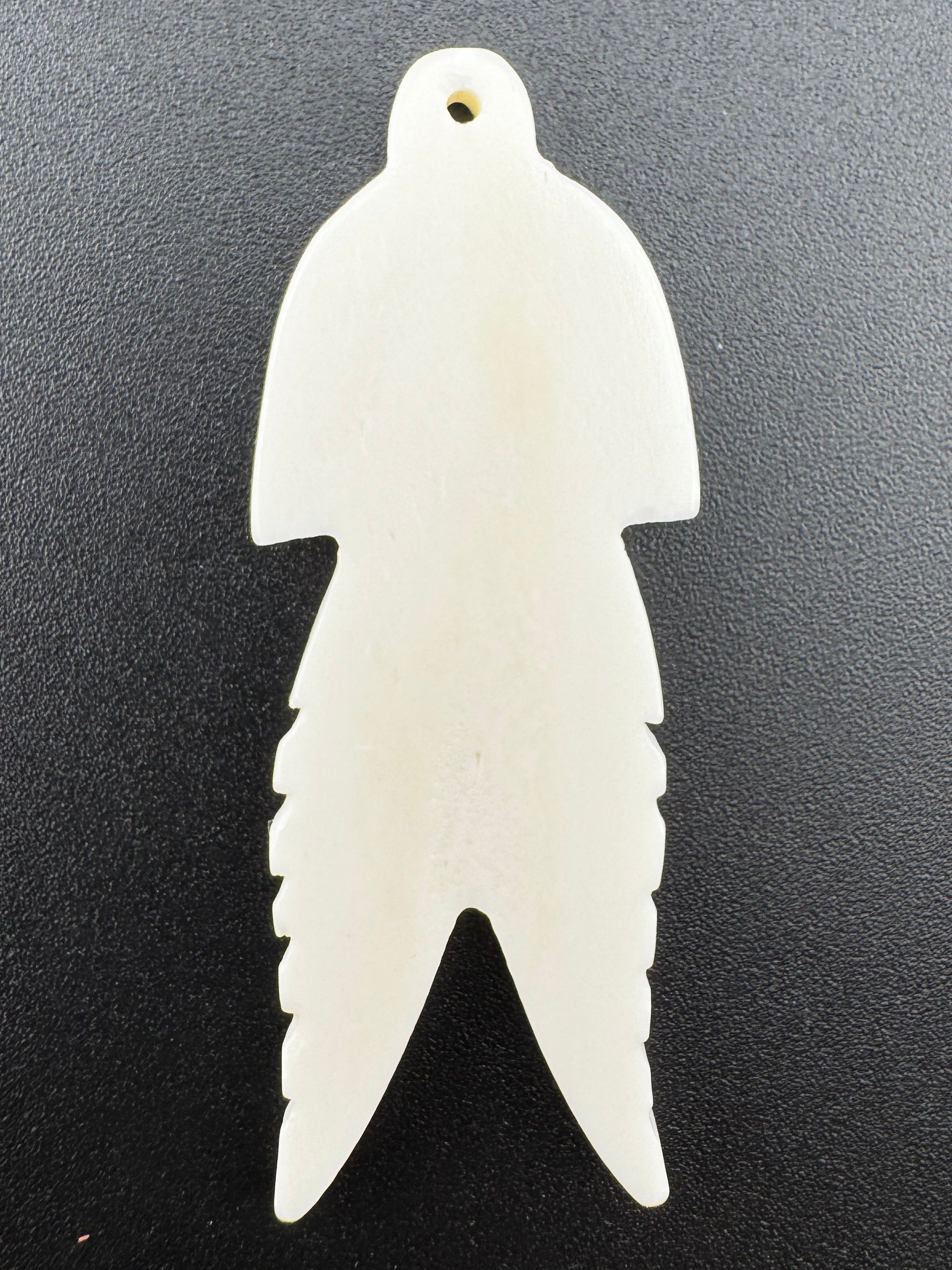 63mm Bone Leaf Pendant – Hand Carved Bone, Tribal & Indigenous Style