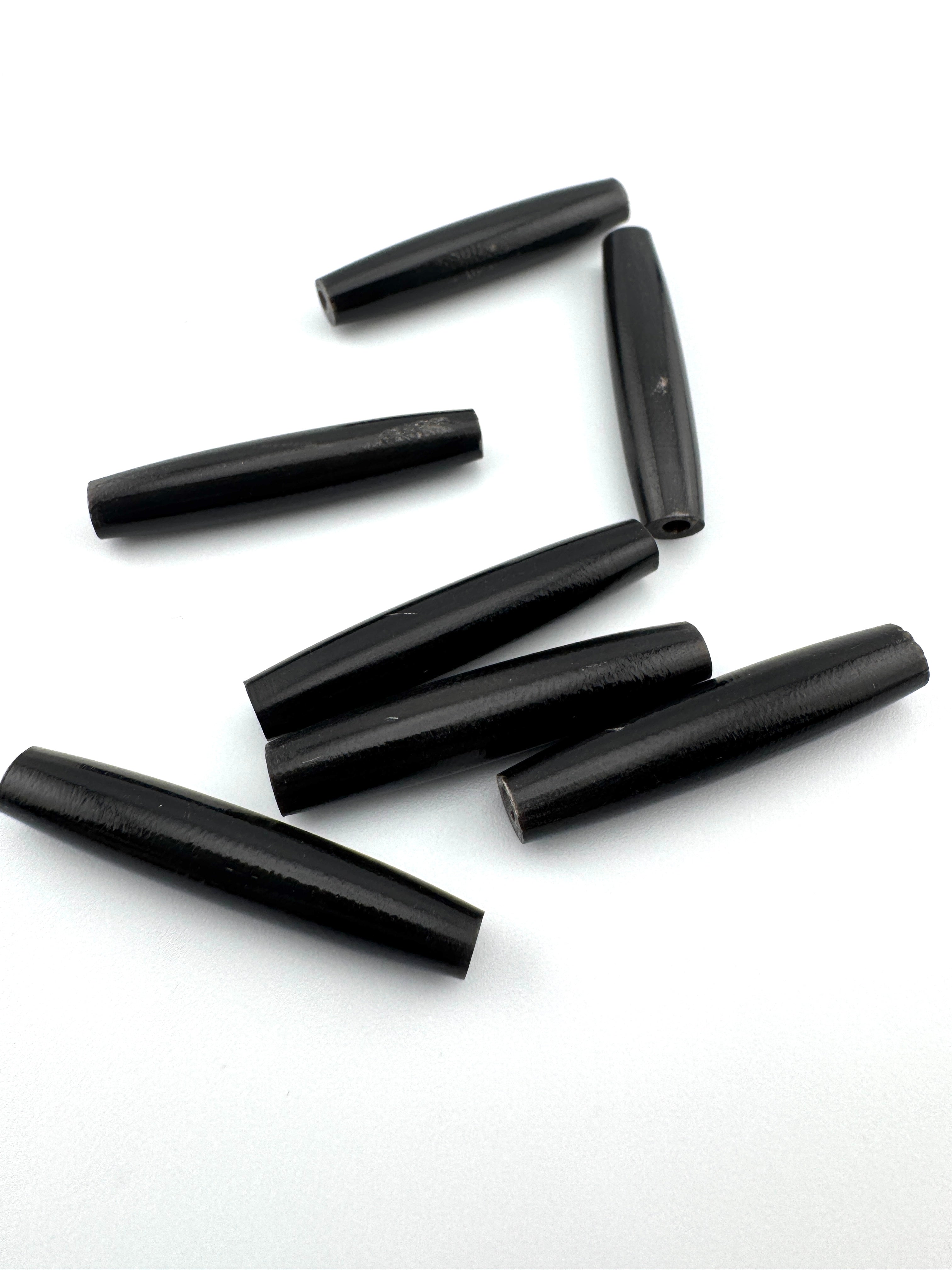 Black Buffalo Bone Pipe, Standard thickness  1–4inch Carved Bone Pieces for Jewelry & Crafts