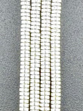 1x3mm Hematite Heishi Beads Silver