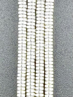 1x3mm Hematite Heishi Beads Silver