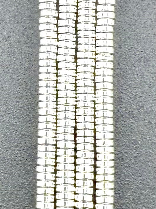 1x3mm Hematite Heishi Beads Silver