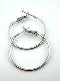 1.3mm Thick Round Frame Hoop Earing Pair