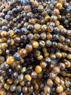 3mm Faceted Tigers Eye Beads