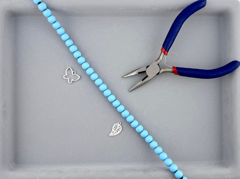 8mm Round Hematite Matte Coat Blue
