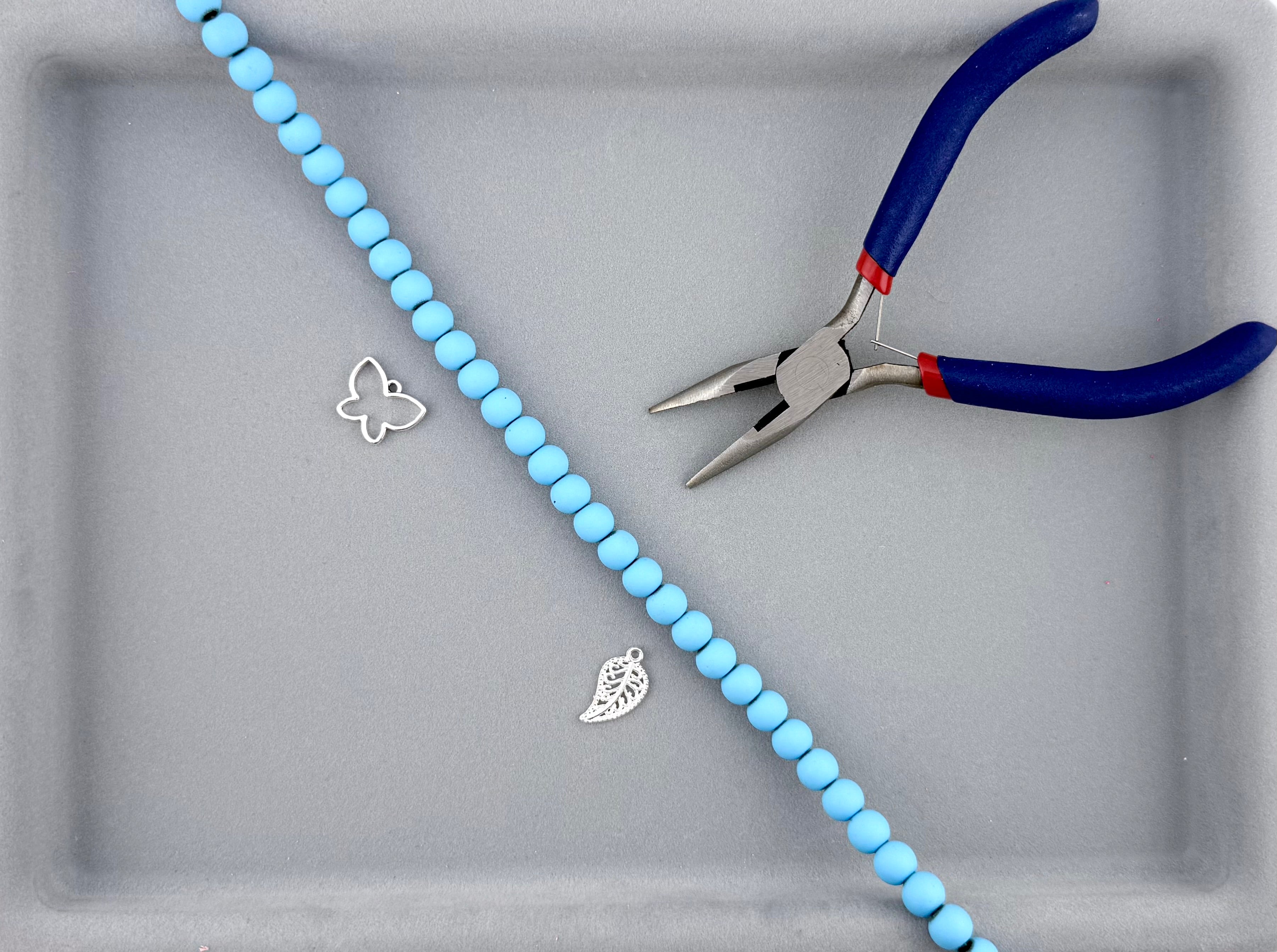 8mm Round Hematite Matte Coat Blue
