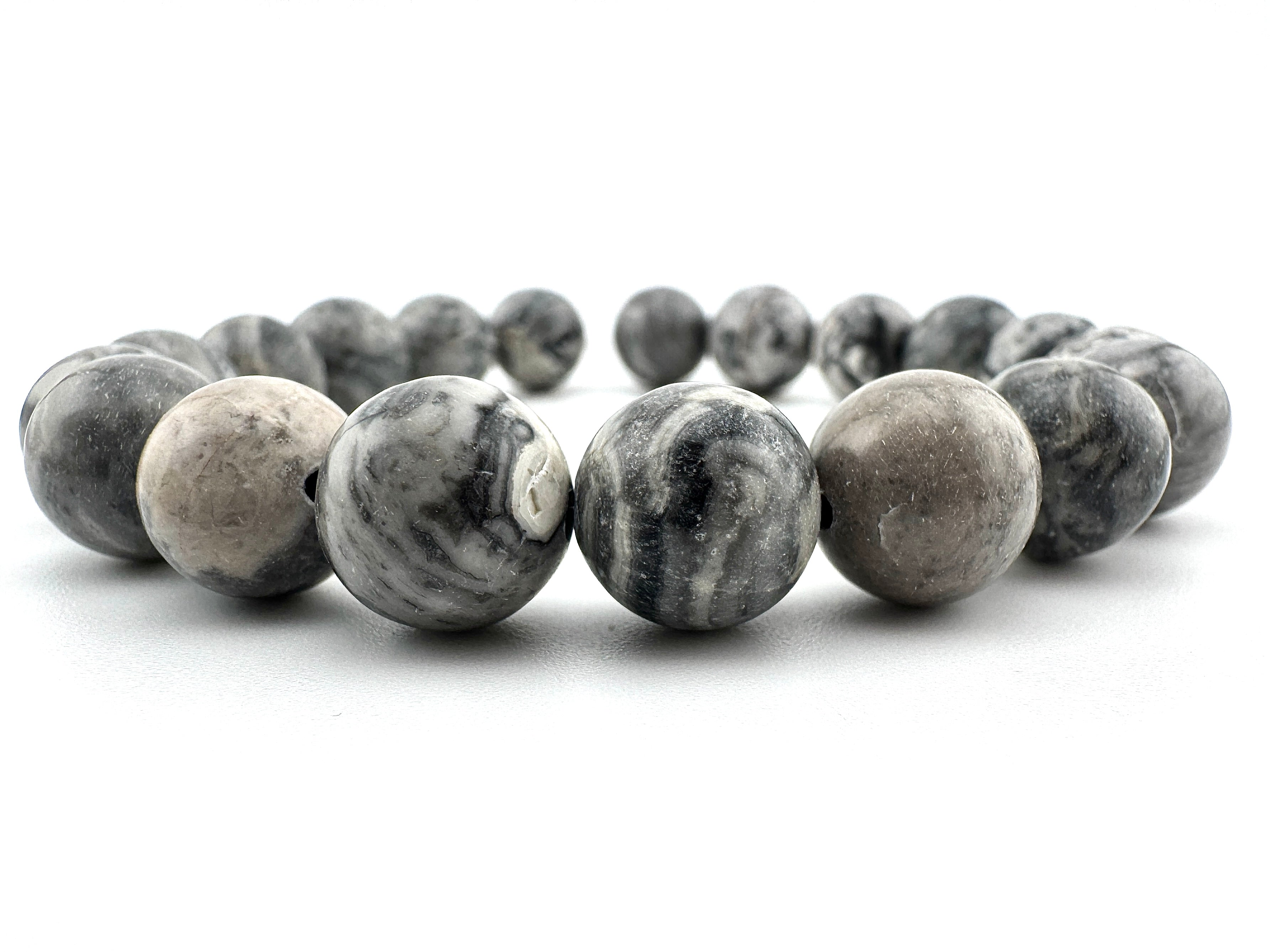 Grey Scenery Jasper Beads Available in 4mm, 6mm, 8mm, 10mm Sizes