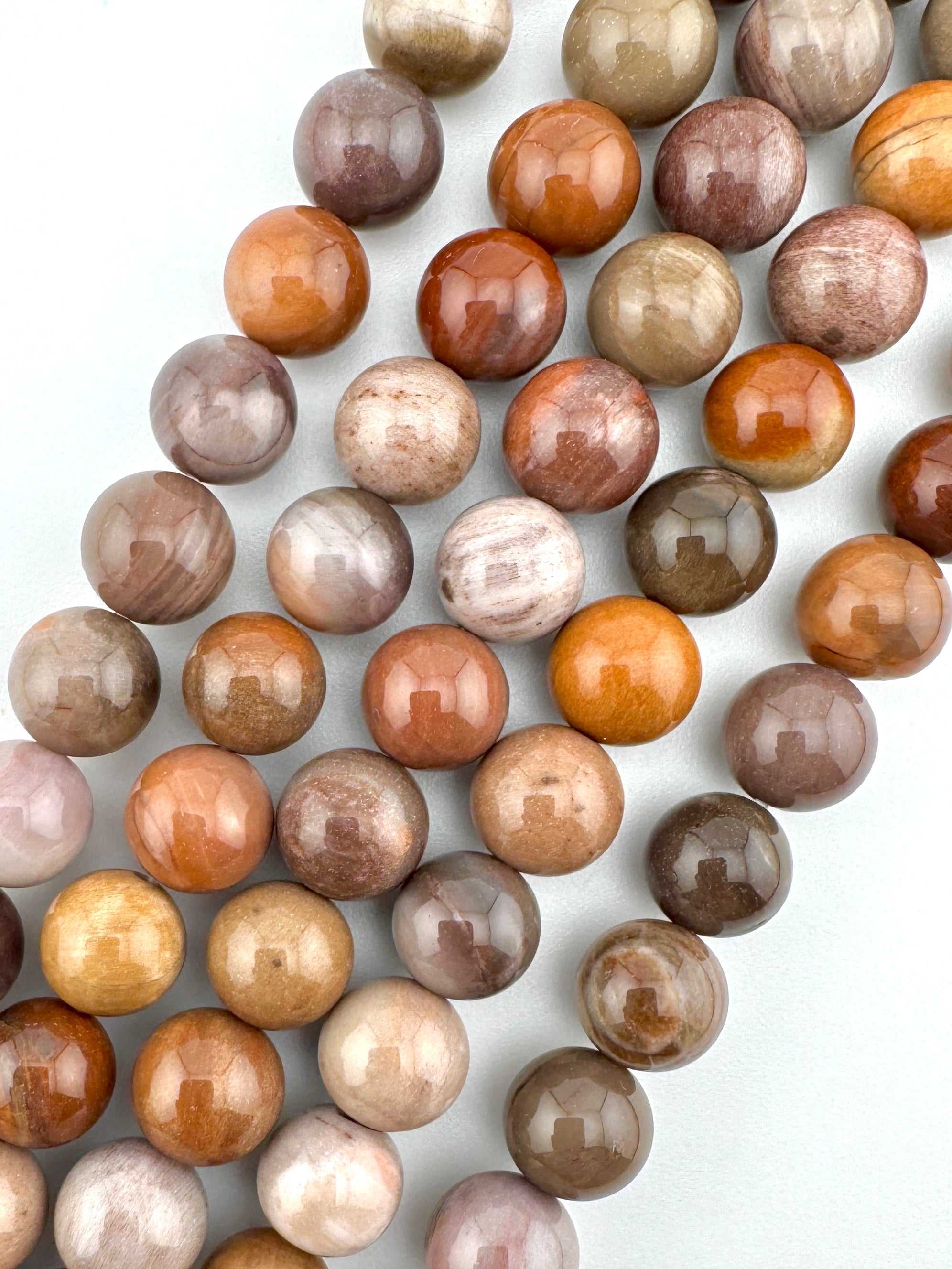 Rainbow Petrified Wood Beads Available in 6mm, 8mm Sizes