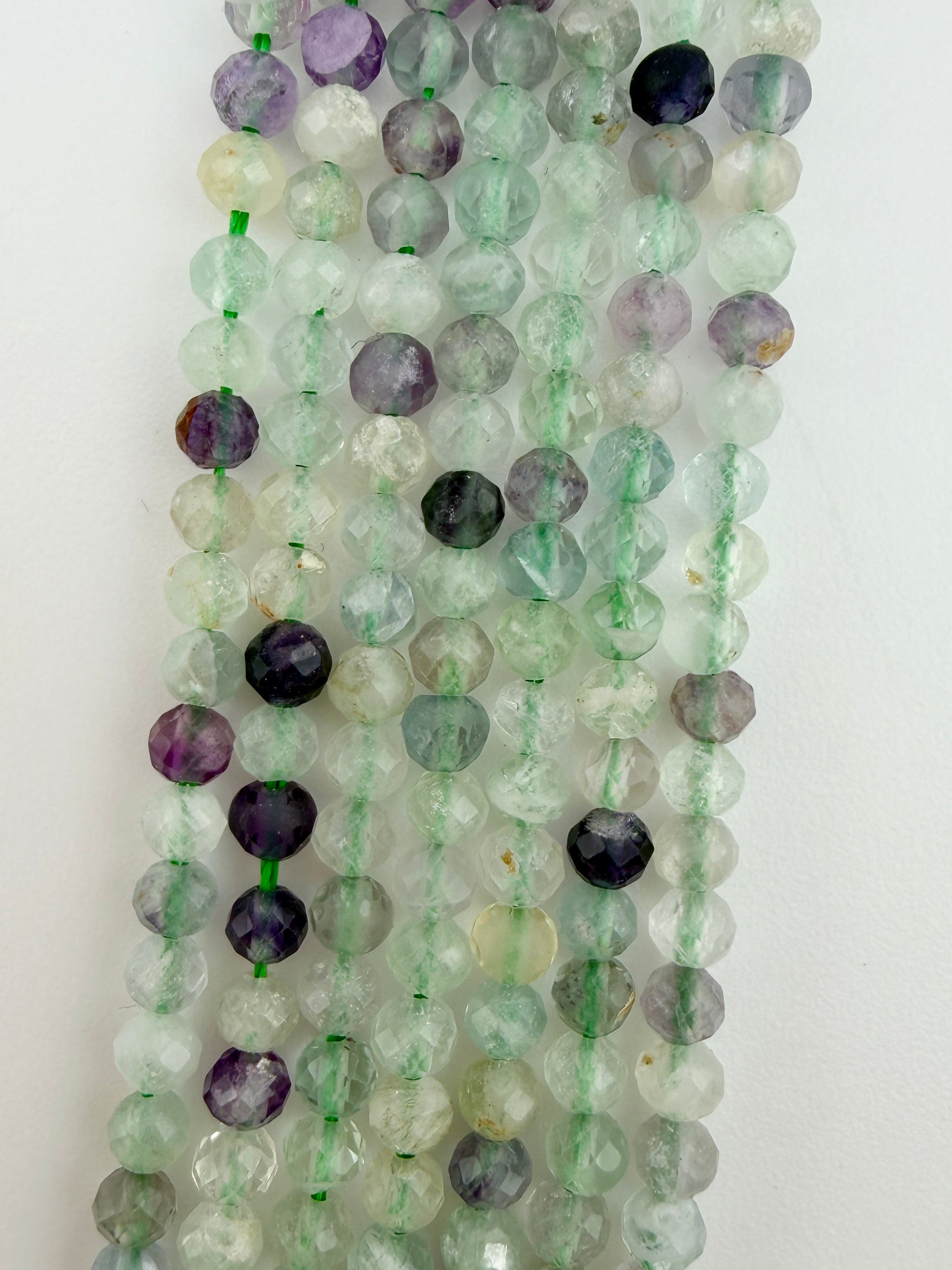3mm Faceted Fluorite Beads