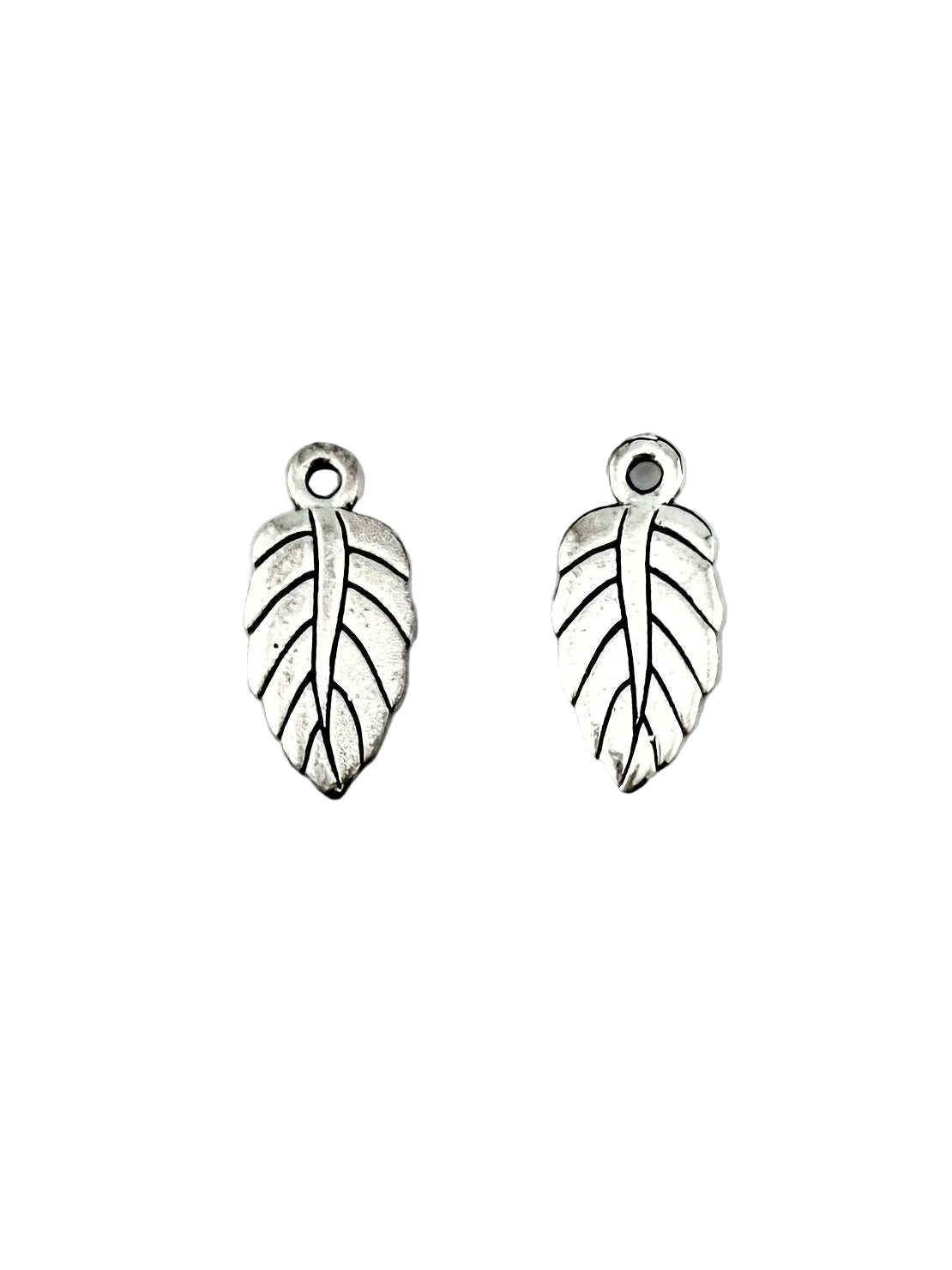 19.5mm Leafe Charm Rhodium
