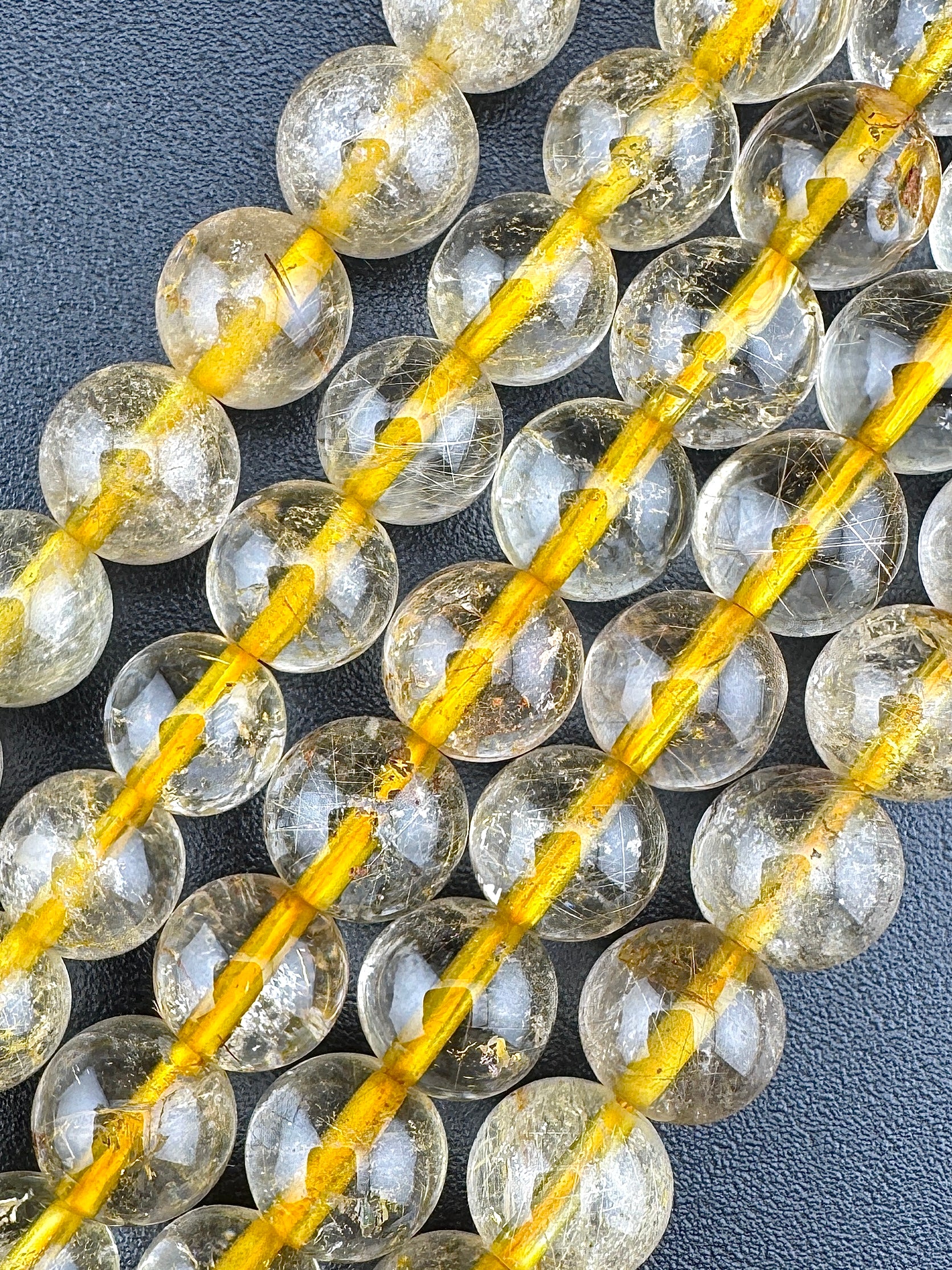 Rutilated Quartz Beads Available in 6mm, 8mm Sizes
