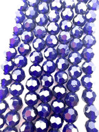 6mm Glass Faceted Round Beads Transparent Navy Blue