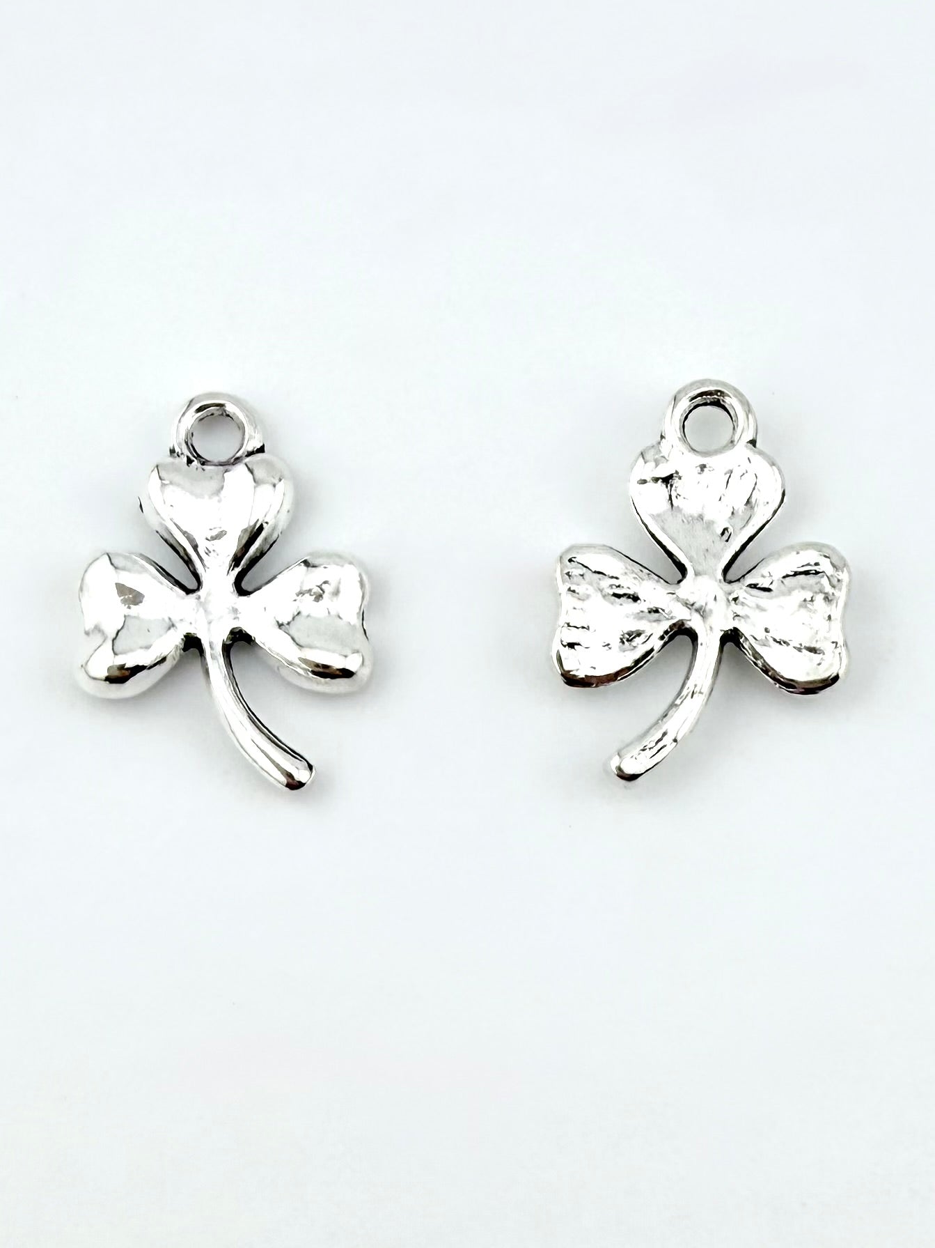 17mm 3-Leaf Clover Charm Rhodium