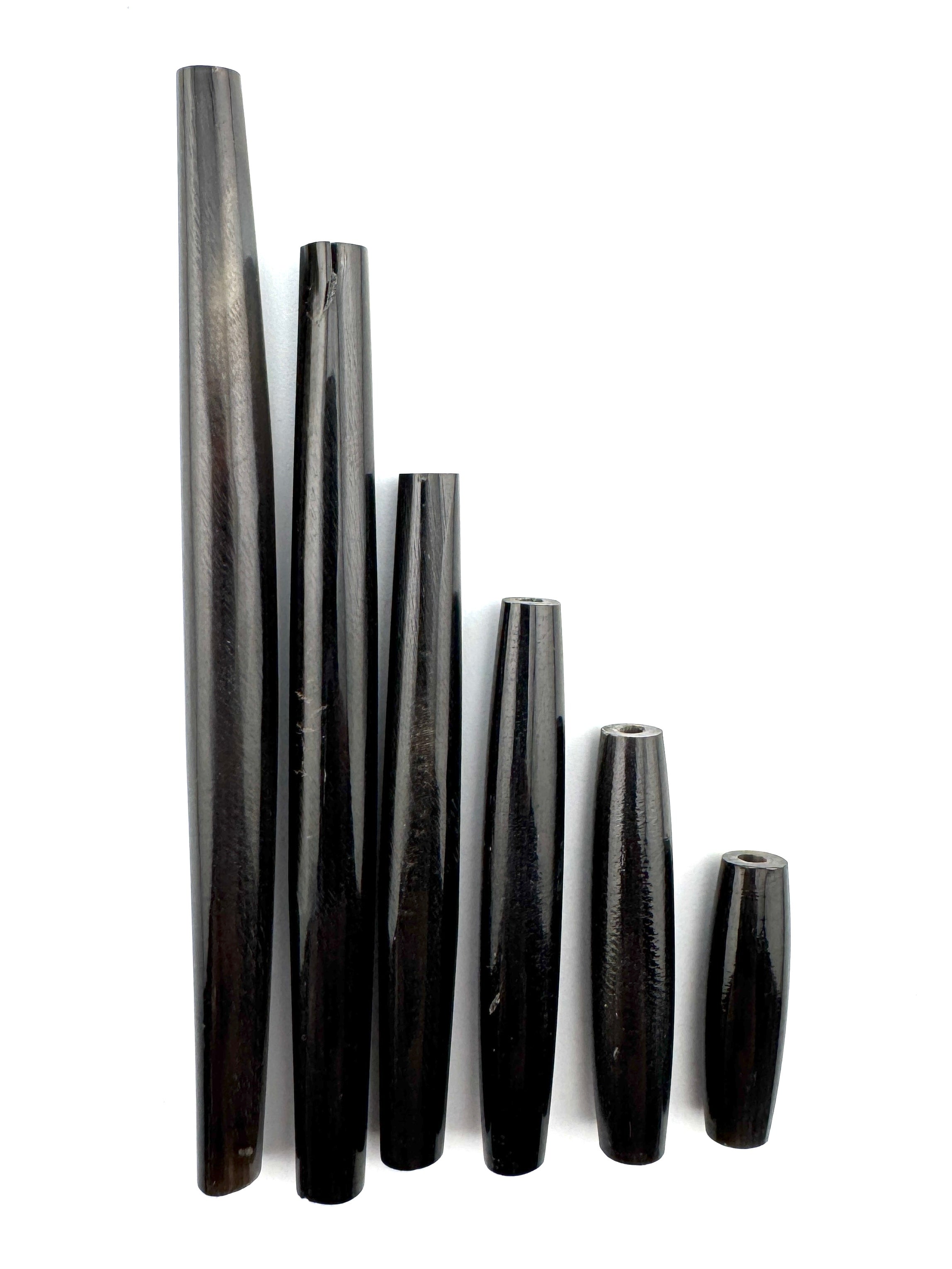 Black Buffalo Bone Pipe, Standard thickness  1–4inch Carved Bone Pieces for Jewelry & Crafts