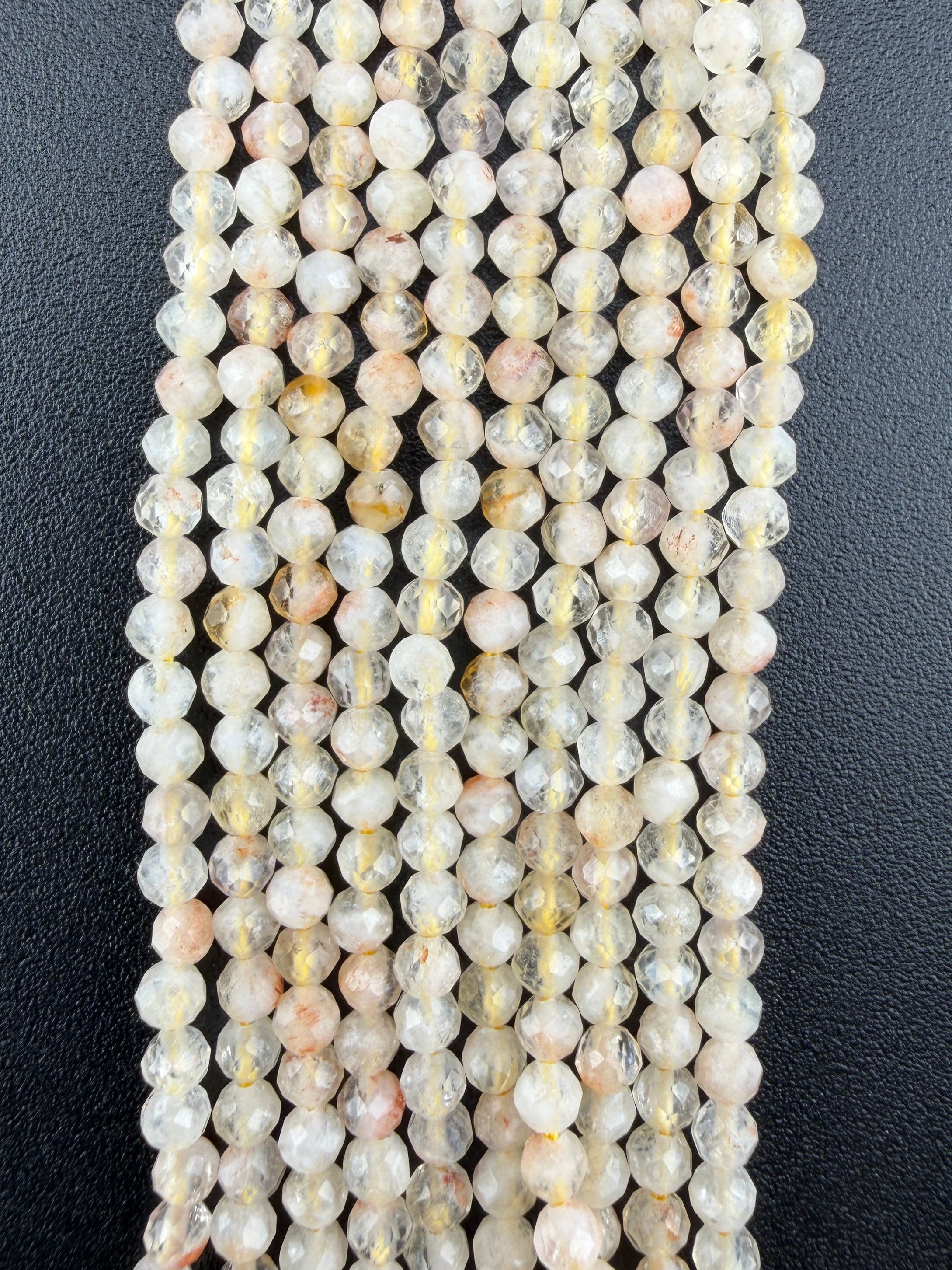 3mm Faceted Citrine Beads