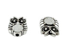 10x8mm Owl Spacer Bead Rhodium