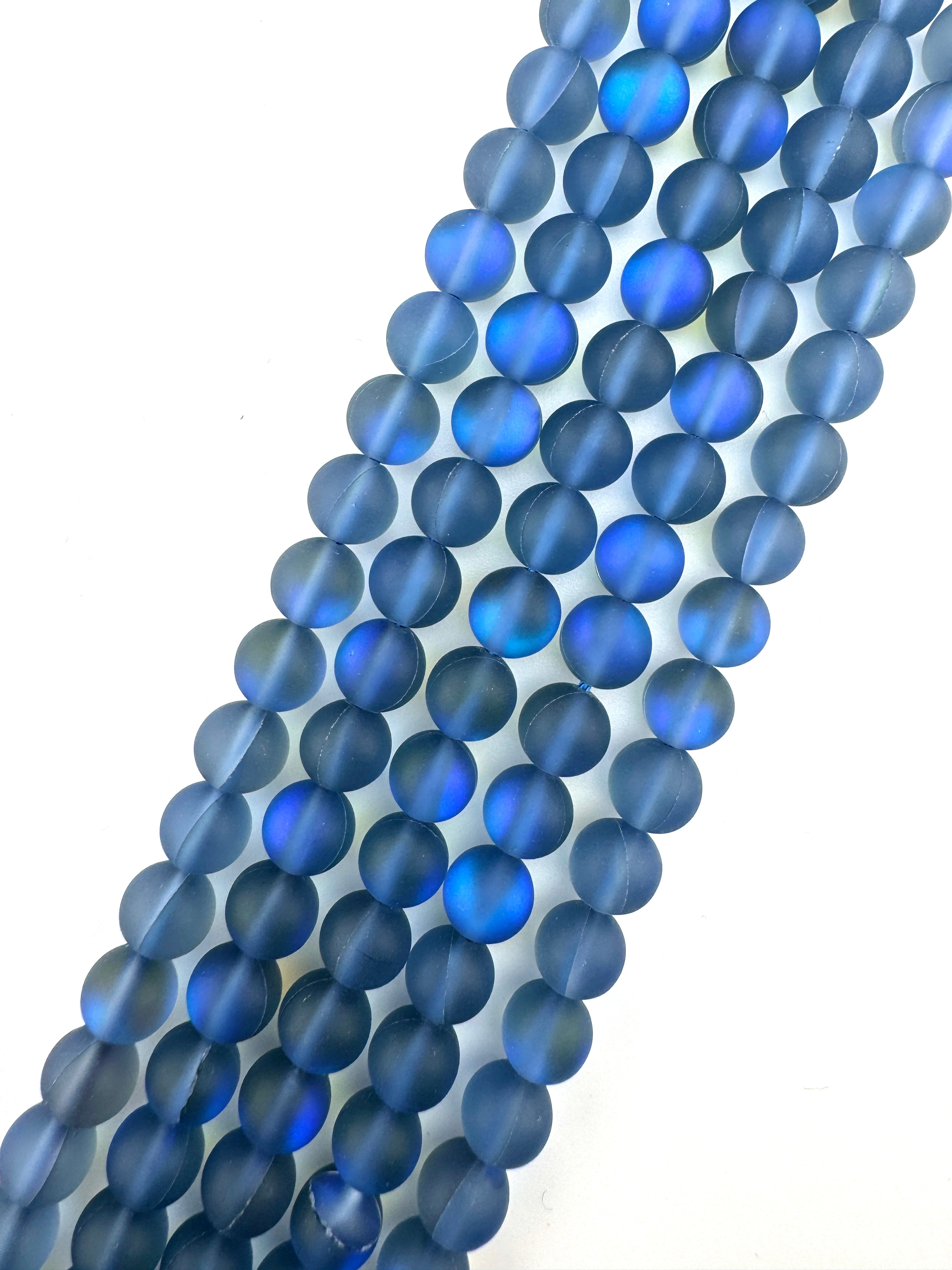 Black Matte Moon Light Qz Beads Available in 6mm, 8mm Sizes