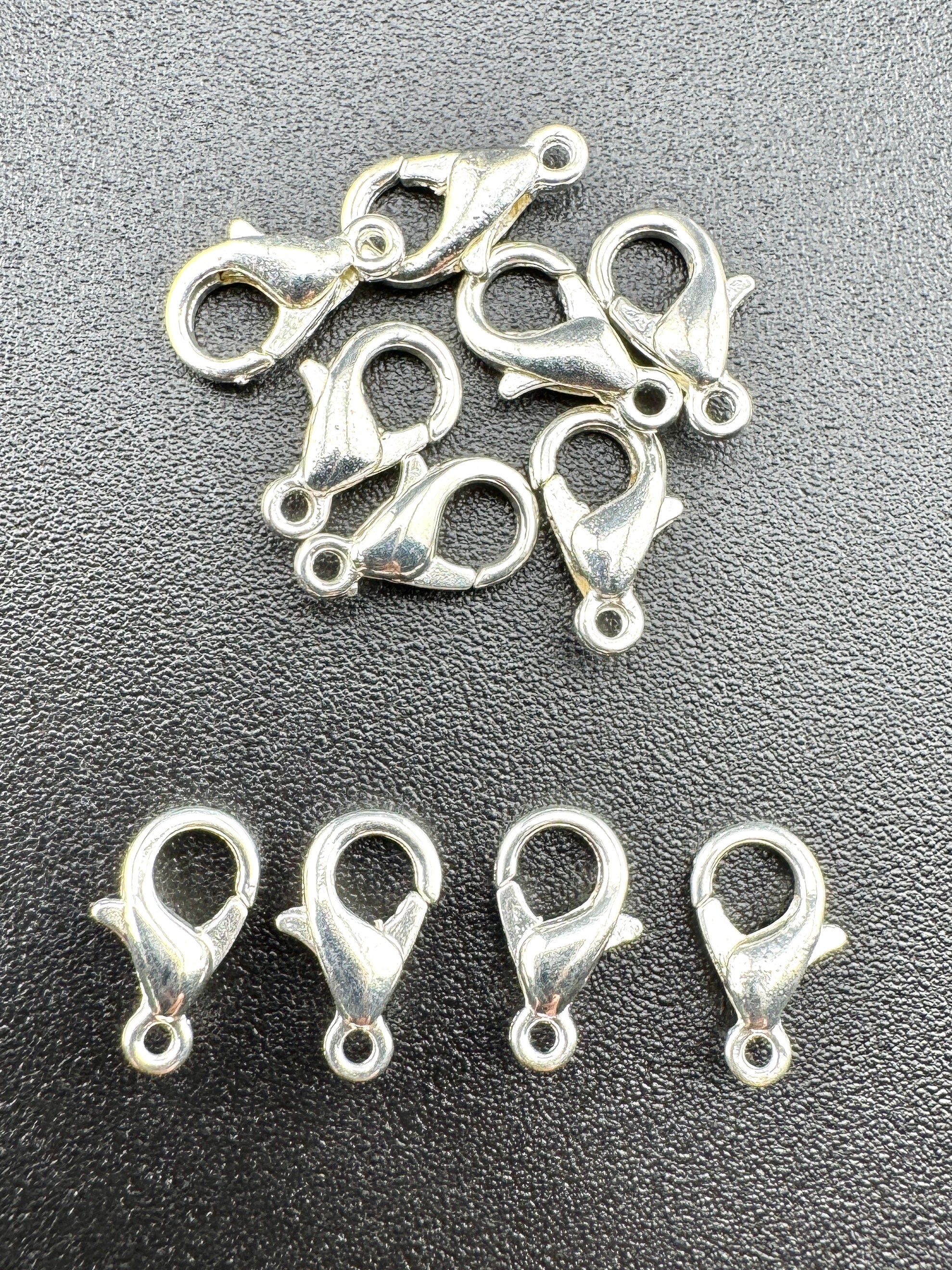 Base Metal 10 mm Lobster Clasp Silver, Gold, Rhodium