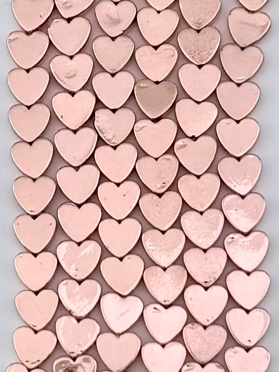 2.5x6mm Hematite Flat Heart Rose Gold