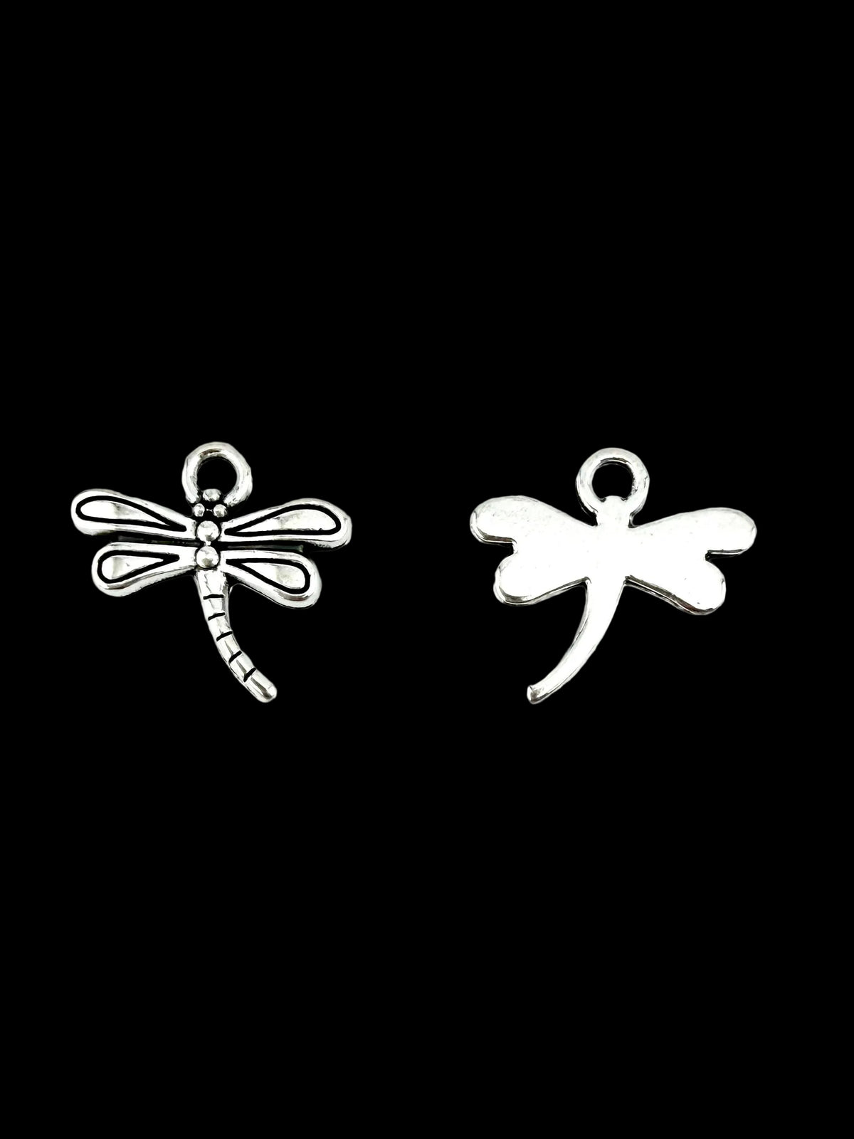 15mm Dragon Fly Charm Rhodium