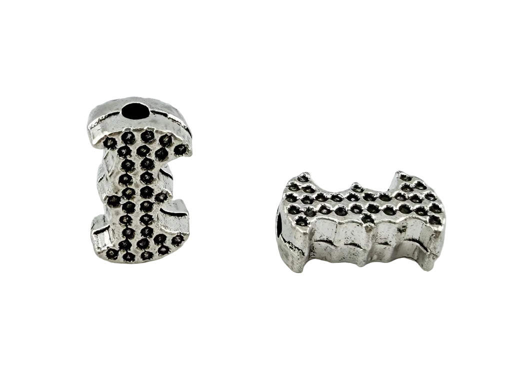 12x7mm Bat Guy Symbol Spacer Rhodium