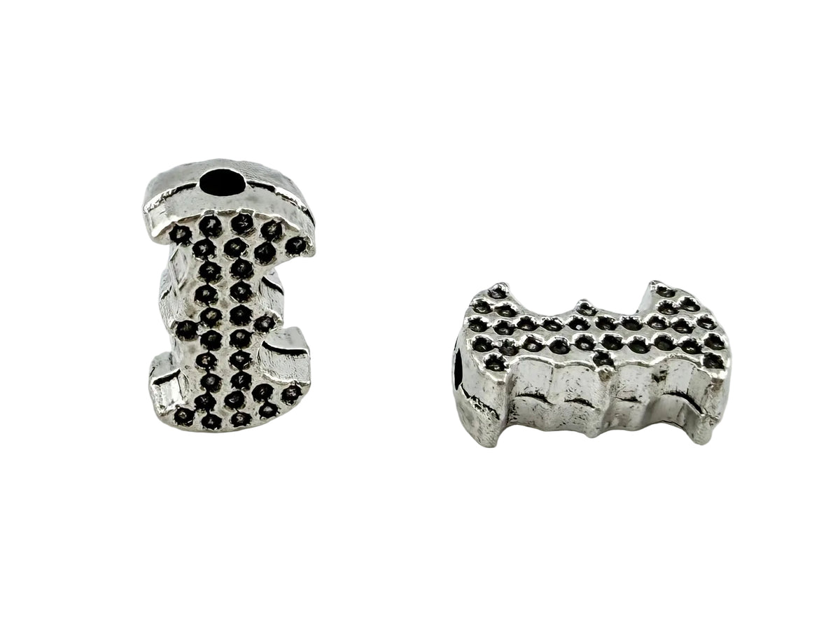 12x7mm Bat Guy Symbol Spacer Rhodium