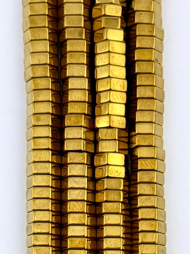 2x6mm Hematite Bolt Beads Dark Gold