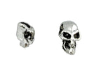 7.5x16.5mm Large Hole Skull Bead Rhodium