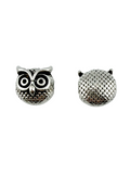 10x8mm Chubby Owl Spacer Rhodium