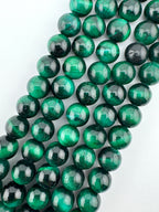 Dyed Tiger Eye Green Beads Available in 6mm, 8mm Sizes
